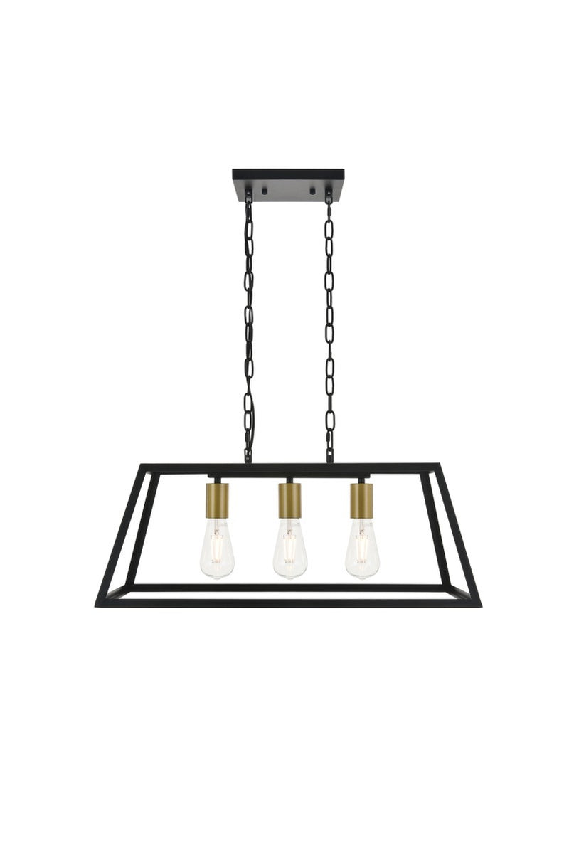 Elegant Lighting - LD4061D25BRB - Three Light Pendant - Resolute - brass