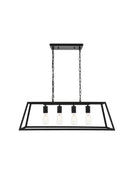 Elegant Lighting - LD4061D32BK - Four Light Pendant - Resolute - black