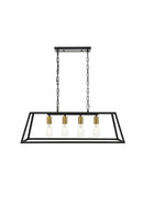 Elegant Lighting - LD4061D32BRB - Four Light Pendant - Resolute - brass