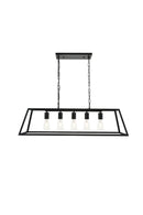 Elegant Lighting - LD4061D38BK - Five Light Pendant - Resolute - black