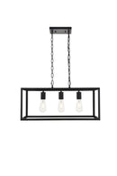 Elegant Lighting - LD4063D25BK - Three Light Pendant - Resolute - black