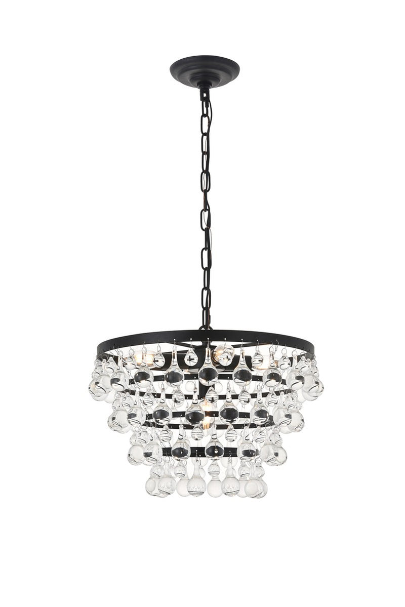 Elegant Lighting - LD5016D17BK - Five Light Pendant - Kora - Black