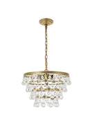 Elegant Lighting - LD5016D17BR - Five Light Pendant - Kora - Brass