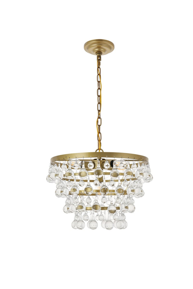 Elegant Lighting - LD5016D17BR - Five Light Pendant - Kora - Brass