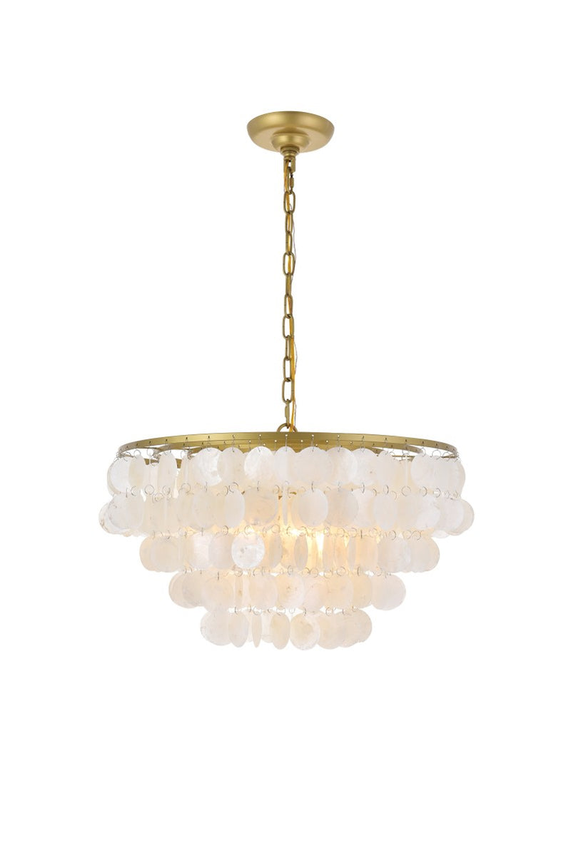 Elegant Lighting - LD5050D20BR - Four Light Pendant - Selene - Brass