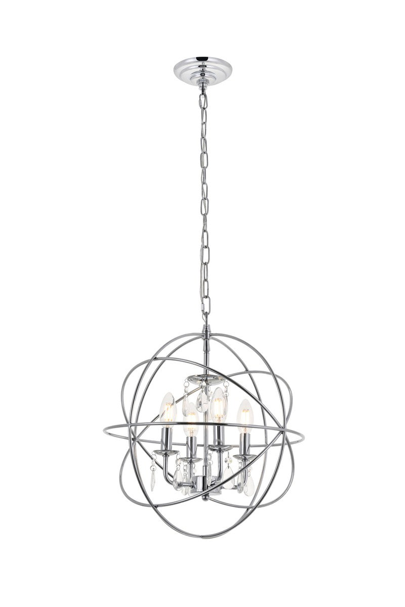 Elegant Lighting - LD5055D16C - Four Light Pendant - Wallace - Chrome