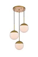 Elegant Lighting - LD6072BR - Three Light Pendant - Eclipse - Brass