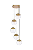 Elegant Lighting - LD6079BR - Five Light Pendant - Eclipse - Brass