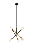 Elegant Lighting - LD8015D18BK - Six Light Pendant - Axel - black