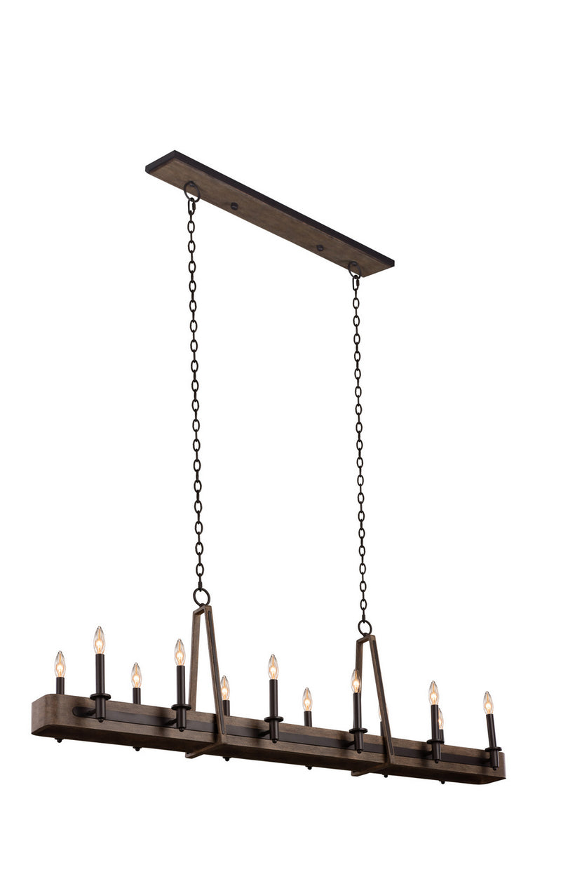 Kalco - 508962SZ - 12 Light Island Pendant - Duluth - Satin Bronze