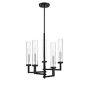 Five Light Chandelier<br /><span style="color:#4AB0CE;">Entrega: 4-10 dias en USA</span><br /><span style="color:#4AB0CE;font-size:60%;">PREGUNTE POR ENTREGA EN PANAMA</span><br />Collection: Folsom<br />Finish: Matte Black with Polished Chrome Accents