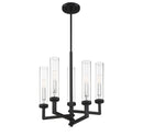 Five Light Chandelier<br /><span style="color:#4AB0CE;">Entrega: 4-10 dias en USA</span><br /><span style="color:#4AB0CE;font-size:60%;">PREGUNTE POR ENTREGA EN PANAMA</span><br />Collection: Folsom<br />Finish: Matte Black with Polished Chrome Accents