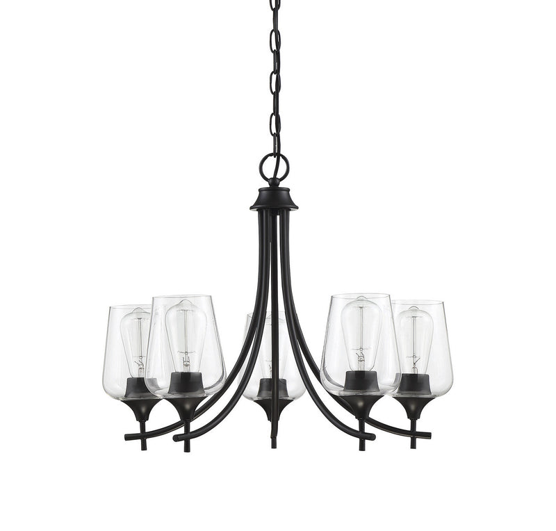 Five Light Chandelier<br /><span style="color:#4AB0CE;">Entrega: 4-10 dias en USA</span><br /><span style="color:#4AB0CE;font-size:60%;">PREGUNTE POR ENTREGA EN PANAMA</span><br />Collection: Octave<br />Finish: Black