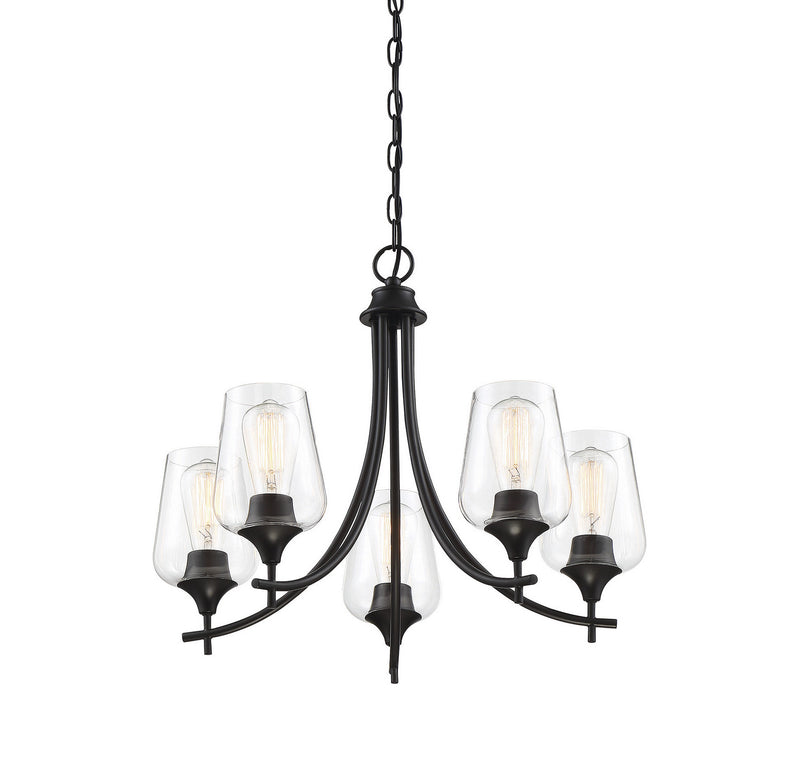 Five Light Chandelier<br /><span style="color:#4AB0CE;">Entrega: 4-10 dias en USA</span><br /><span style="color:#4AB0CE;font-size:60%;">PREGUNTE POR ENTREGA EN PANAMA</span><br />Collection: Octave<br />Finish: Black