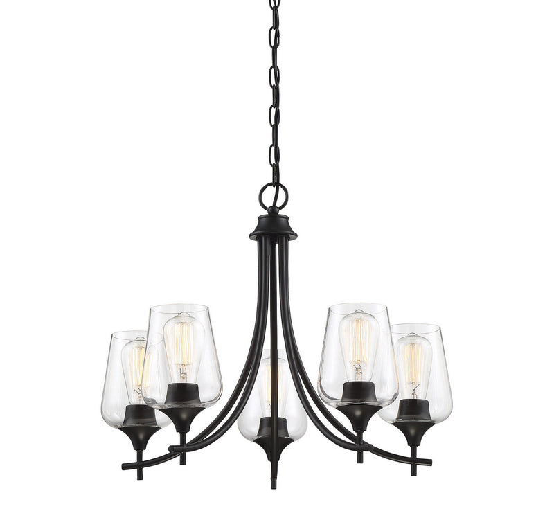 Five Light Chandelier<br /><span style="color:#4AB0CE;">Entrega: 4-10 dias en USA</span><br /><span style="color:#4AB0CE;font-size:60%;">PREGUNTE POR ENTREGA EN PANAMA</span><br />Collection: Octave<br />Finish: Black