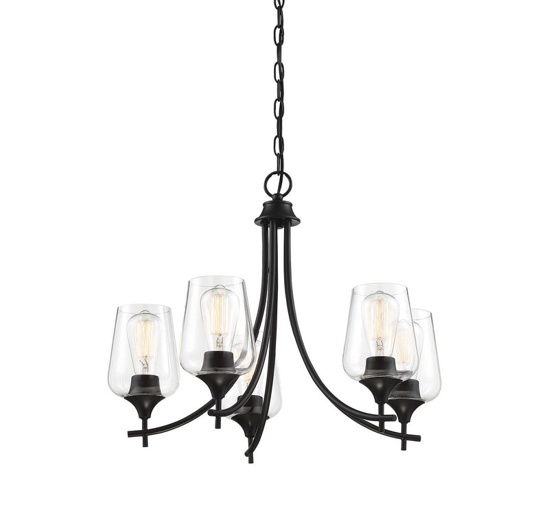 Five Light Chandelier<br /><span style="color:#4AB0CE;">Entrega: 4-10 dias en USA</span><br /><span style="color:#4AB0CE;font-size:60%;">PREGUNTE POR ENTREGA EN PANAMA</span><br />Collection: Octave<br />Finish: Black