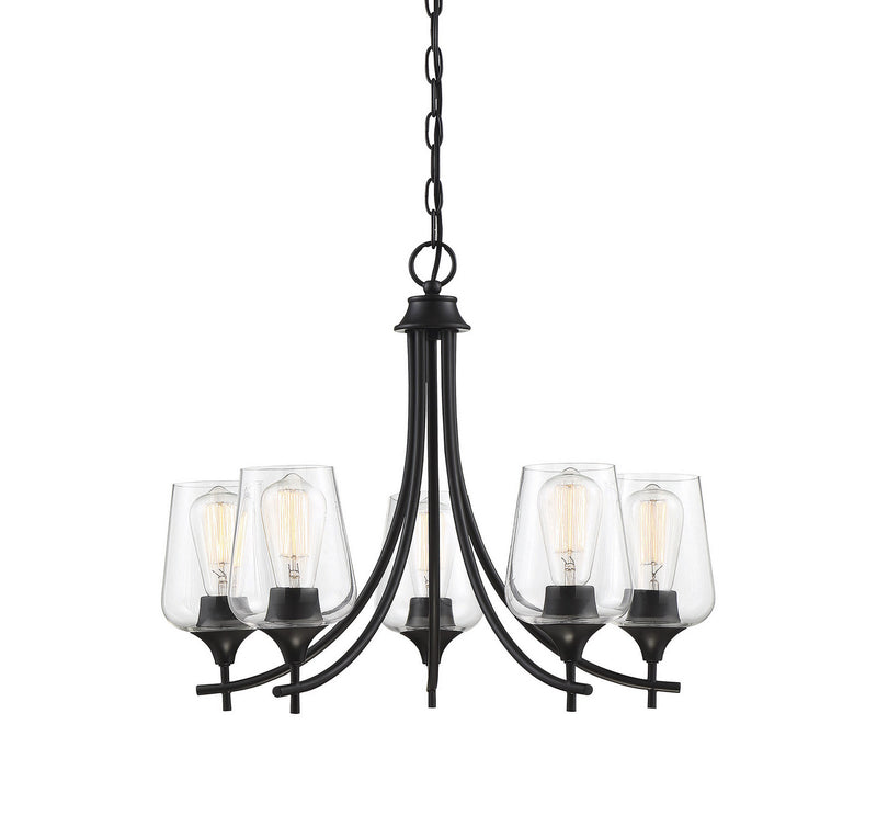 Five Light Chandelier<br /><span style="color:#4AB0CE;">Entrega: 4-10 dias en USA</span><br /><span style="color:#4AB0CE;font-size:60%;">PREGUNTE POR ENTREGA EN PANAMA</span><br />Collection: Octave<br />Finish: Black