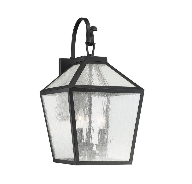 Three Light Wall Lantern<br /><span style="color:#4AB0CE;">Entrega: 4-10 dias en USA</span><br /><span style="color:#4AB0CE;font-size:60%;">PREGUNTE POR ENTREGA EN PANAMA</span><br />Collection: Woodstock<br />Finish: Black