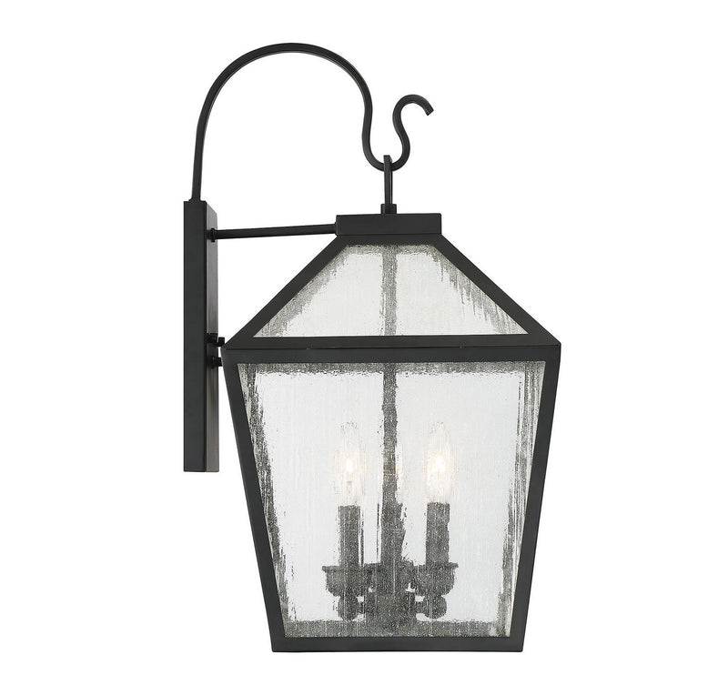 Three Light Wall Lantern<br /><span style="color:#4AB0CE;">Entrega: 4-10 dias en USA</span><br /><span style="color:#4AB0CE;font-size:60%;">PREGUNTE POR ENTREGA EN PANAMA</span><br />Collection: Woodstock<br />Finish: Black