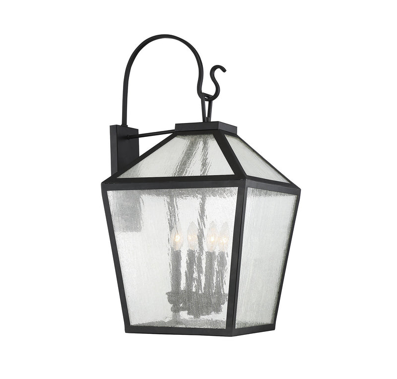 Four Light Outdoor Wall Lantern<br /><span style="color:#4AB0CE;">Entrega: 4-10 dias en USA</span><br /><span style="color:#4AB0CE;font-size:60%;">PREGUNTE POR ENTREGA EN PANAMA</span><br />Collection: Woodstock<br />Finish: Black