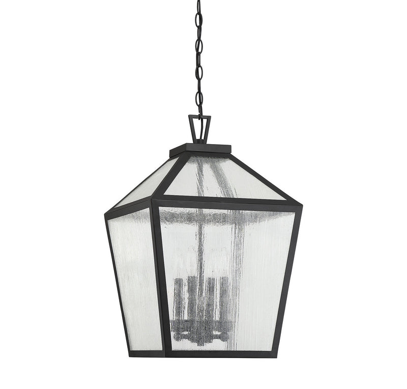 Four Light Outdoor Hanging Lantern<br /><span style="color:#4AB0CE;">Entrega: 4-10 dias en USA</span><br /><span style="color:#4AB0CE;font-size:60%;">PREGUNTE POR ENTREGA EN PANAMA</span><br />Collection: Woodstock<br />Finish: Black