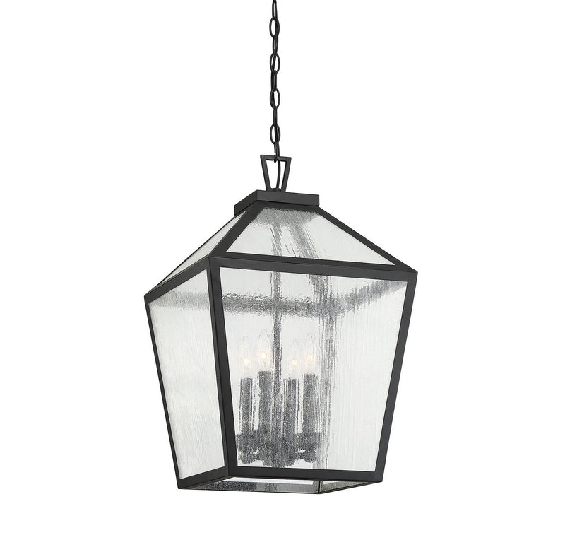 Four Light Outdoor Hanging Lantern<br /><span style="color:#4AB0CE;">Entrega: 4-10 dias en USA</span><br /><span style="color:#4AB0CE;font-size:60%;">PREGUNTE POR ENTREGA EN PANAMA</span><br />Collection: Woodstock<br />Finish: Black