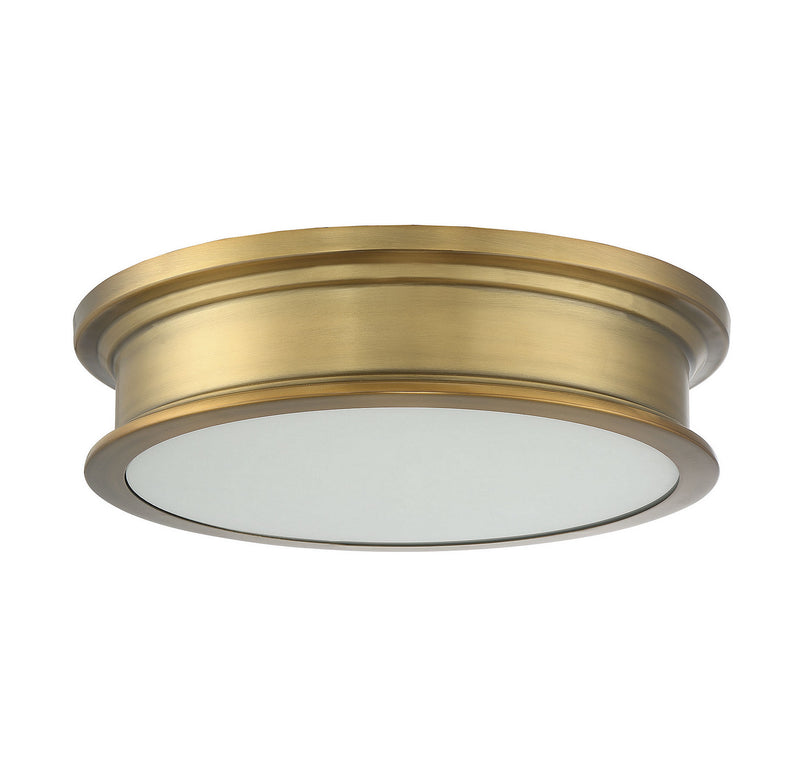 Three Light Flush Mount<br /><span style="color:#4AB0CE;">Entrega: 4-10 dias en USA</span><br /><span style="color:#4AB0CE;font-size:60%;">PREGUNTE POR ENTREGA EN PANAMA</span><br />Collection: Watkins<br />Finish: Warm Brass