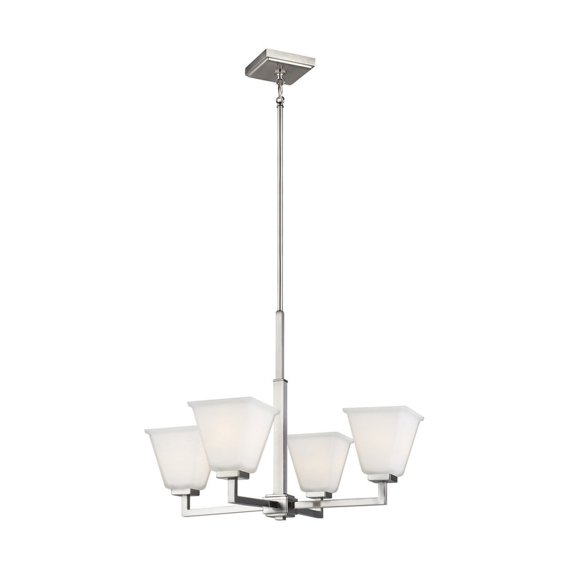 Four Light Chandelier<br /><span style="color:#4AB0CE;">Entrega: 4-10 dias en USA</span><br /><span style="color:#4AB0CE;font-size:60%;">PREGUNTE POR ENTREGA EN PANAMA</span><br />Collection: Ellis Harper<br />Finish: Brushed Nickel