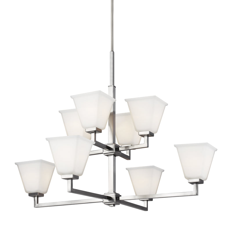 Generation Lighting - 3113708-962 - Eight Light Chandelier - Ellis Harper - Brushed Nickel