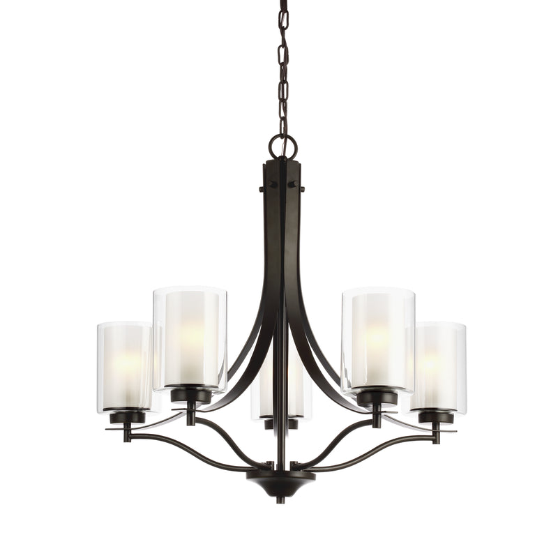 Generation Lighting - 3137305-710 - Five Light Chandelier - Elmwood Park - Bronze