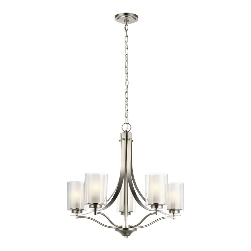 Five Light Chandelier<br /><span style="color:#4AB0CE;">Entrega: 4-10 dias en USA</span><br /><span style="color:#4AB0CE;font-size:60%;">PREGUNTE POR ENTREGA EN PANAMA</span><br />Collection: Elmwood Park<br />Finish: Brushed Nickel