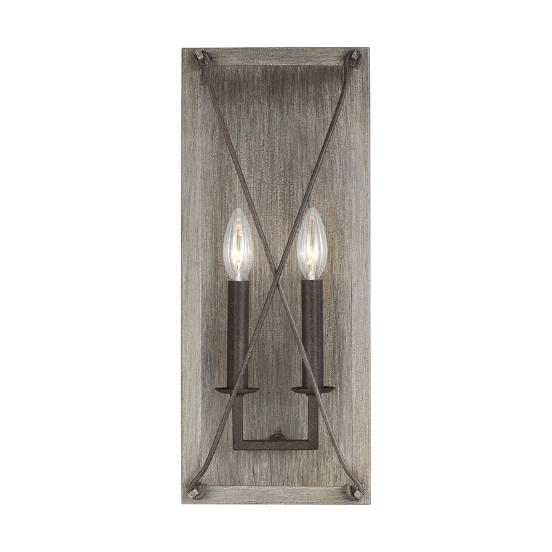 Visual Comfort Studio - 4126302-872 - Two Light Wall / Bath Sconce - Thornwood - Washed Pine