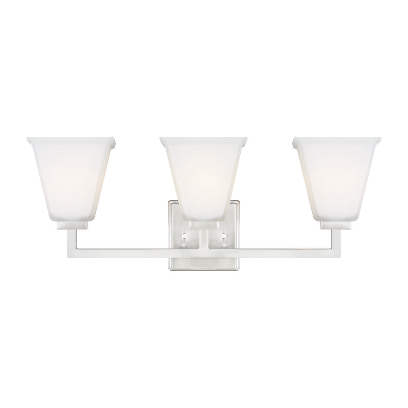 Three Light Wall / Bath<br /><span style="color:#4AB0CE;">Entrega: 4-10 dias en USA</span><br /><span style="color:#4AB0CE;font-size:60%;">PREGUNTE POR ENTREGA EN PANAMA</span><br />Collection: Ellis Harper<br />Finish: Brushed Nickel