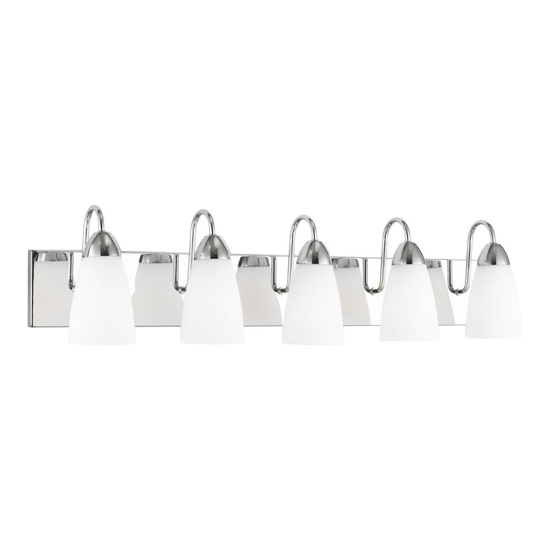 Five Light Wall / Bath<br /><span style="color:#4AB0CE;">Entrega: 4-10 dias en USA</span><br /><span style="color:#4AB0CE;font-size:60%;">PREGUNTE POR ENTREGA EN PANAMA</span><br />Collection: Seville<br />Finish: Chrome