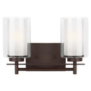 Two Light Wall / Bath<br /><span style="color:#4AB0CE;">Entrega: 4-10 dias en USA</span><br /><span style="color:#4AB0CE;font-size:60%;">PREGUNTE POR ENTREGA EN PANAMA</span><br />Collection: Elmwood Park<br />Finish: Bronze