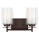 Two Light Wall / Bath<br /><span style="color:#4AB0CE;">Entrega: 4-10 dias en USA</span><br /><span style="color:#4AB0CE;font-size:60%;">PREGUNTE POR ENTREGA EN PANAMA</span><br />Collection: Elmwood Park<br />Finish: Bronze