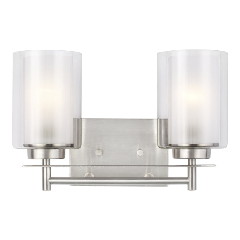 Generation Lighting - 4437302EN3-962 - Two Light Wall / Bath - Elmwood Park - Brushed Nickel