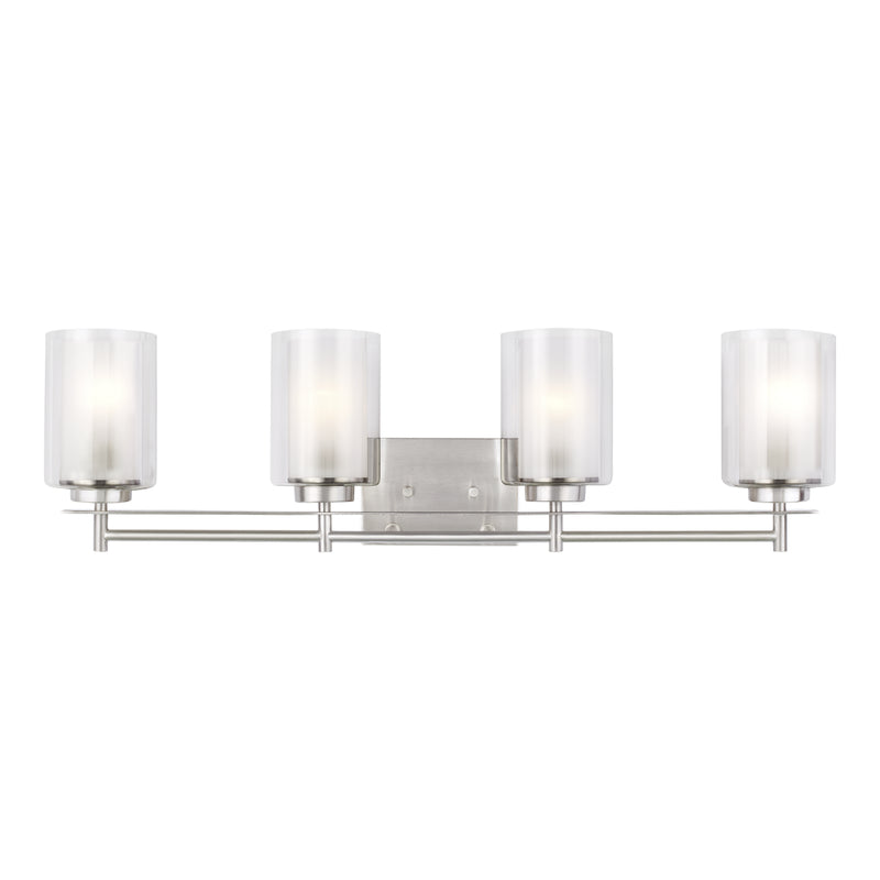 Generation Lighting - 4437304-962 - Four Light Wall / Bath - Elmwood Park - Brushed Nickel