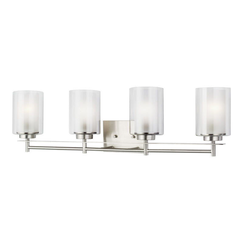 Four Light Wall / Bath<br /><span style="color:#4AB0CE;">Entrega: 4-10 dias en USA</span><br /><span style="color:#4AB0CE;font-size:60%;">PREGUNTE POR ENTREGA EN PANAMA</span><br />Collection: Elmwood Park<br />Finish: Brushed Nickel