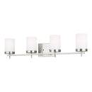 Four Light Wall / Bath<br /><span style="color:#4AB0CE;">Entrega: 4-10 dias en USA</span><br /><span style="color:#4AB0CE;font-size:60%;">PREGUNTE POR ENTREGA EN PANAMA</span><br />Collection: Zire<br />Finish: Brushed Nickel