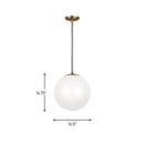 One Light Pendant<br /><span style="color:#4AB0CE;">Entrega: 4-10 dias en USA</span><br /><span style="color:#4AB0CE;font-size:60%;">PREGUNTE POR ENTREGA EN PANAMA</span><br />Collection: Leo - Hanging Globe<br />Finish: Satin Brass