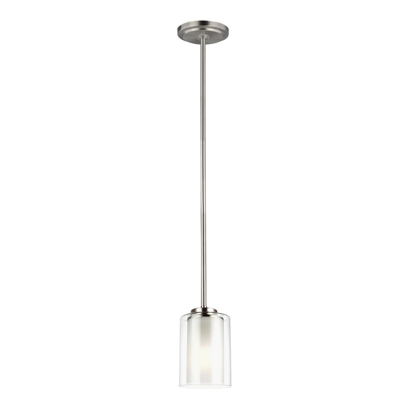 Generation Lighting - 6137301-962 - One Light Mini-Pendant - Elmwood Park - Brushed Nickel