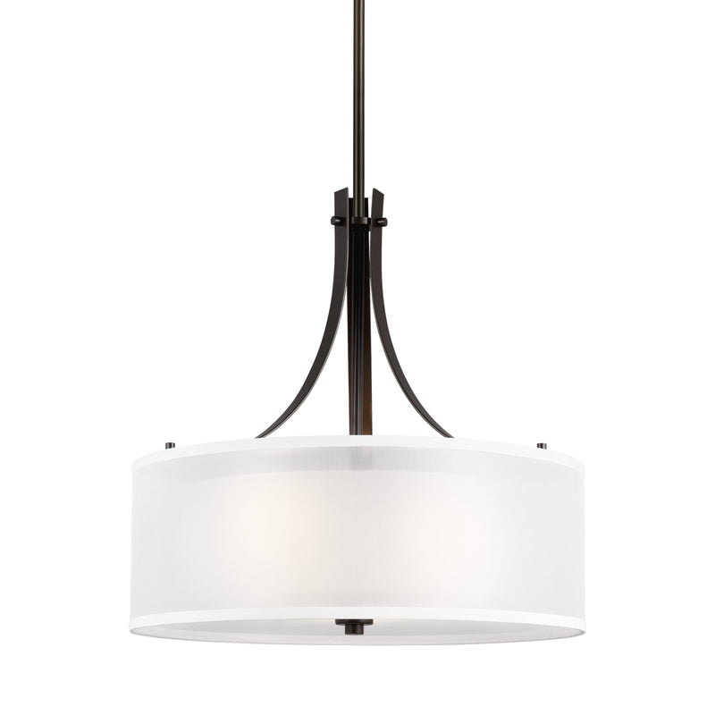 Generation Lighting - 6537303-710 - Three Light Pendant - Elmwood Park - Bronze
