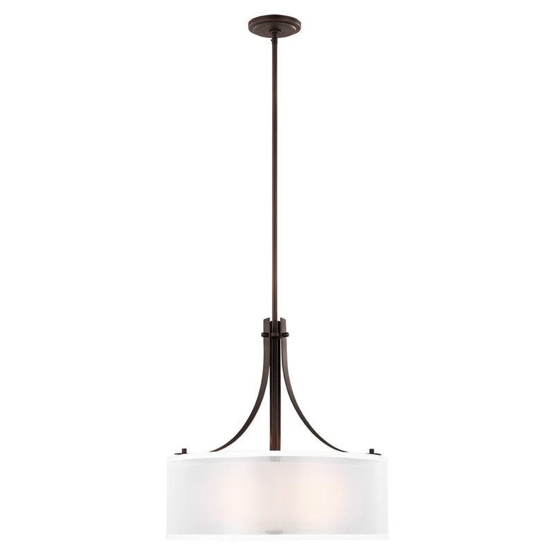 Three Light Pendant<br /><span style="color:#4AB0CE;">Entrega: 4-10 dias en USA</span><br /><span style="color:#4AB0CE;font-size:60%;">PREGUNTE POR ENTREGA EN PANAMA</span><br />Collection: Elmwood Park<br />Finish: Bronze