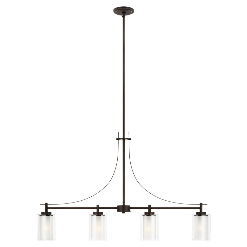 Four Light Island Pendant<br /><span style="color:#4AB0CE;">Entrega: 4-10 dias en USA</span><br /><span style="color:#4AB0CE;font-size:60%;">PREGUNTE POR ENTREGA EN PANAMA</span><br />Collection: Elmwood Park<br />Finish: Bronze