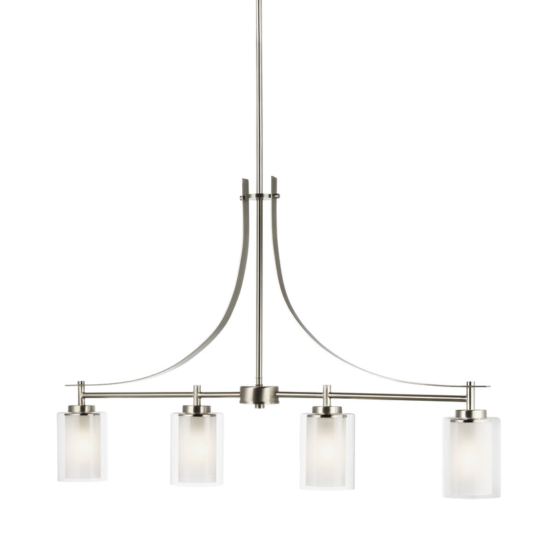 Four Light Island Pendant<br /><span style="color:#4AB0CE;">Entrega: 4-10 dias en USA</span><br /><span style="color:#4AB0CE;font-size:60%;">PREGUNTE POR ENTREGA EN PANAMA</span><br />Collection: Elmwood Park<br />Finish: Brushed Nickel