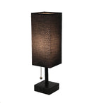 Lámpara de Mesa Decorativa Recargable 1xE27–25W Acabado Negro.