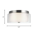 Two Light Flush Mount<br /><span style="color:#4AB0CE;">Entrega: 4-10 dias en USA</span><br /><span style="color:#4AB0CE;font-size:60%;">PREGUNTE POR ENTREGA EN PANAMA</span><br />Collection: Elmwood Park<br />Finish: Brushed Nickel