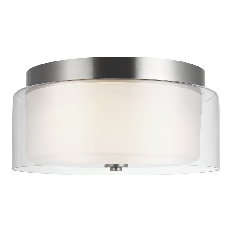 Generation Lighting - 7537302EN3-962 - Two Light Flush Mount - Elmwood Park - Brushed Nickel