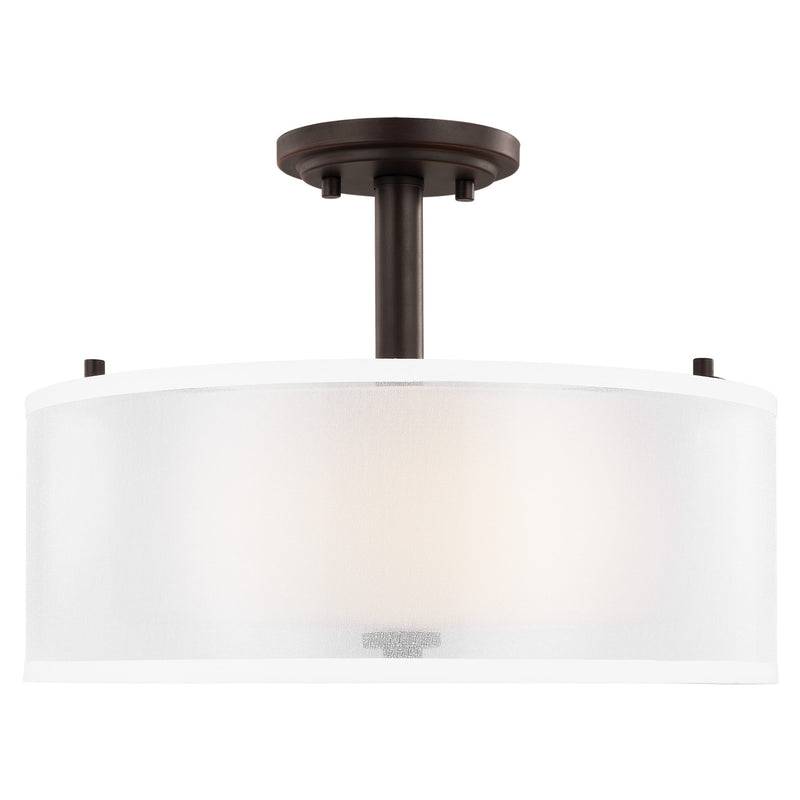 Generation Lighting - 7737302-710 - Two Light Semi-Flush Mount - Elmwood Park - Bronze